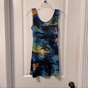 Beach Ocean Palms Swim Cover-up Mini Dress M